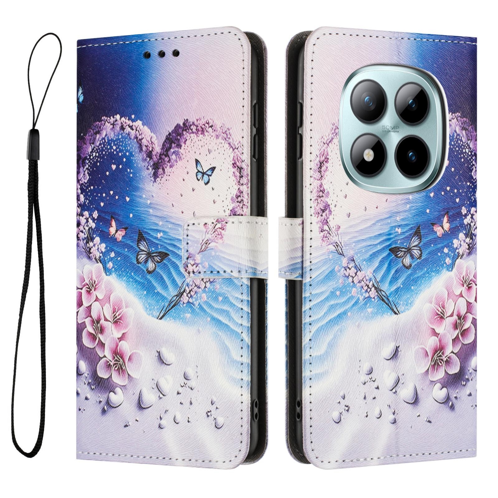 Xiaomi Redmi Note 15 Pro+ 5G Color Pattern Leather Love Butterfly Drawing-Θήκη Βιβλίο