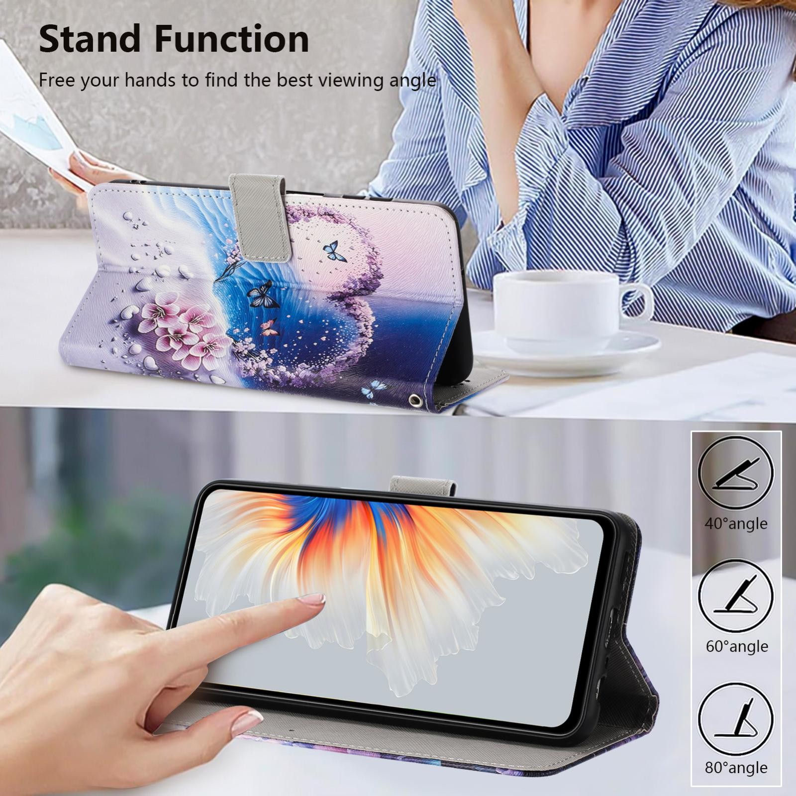 Xiaomi Redmi Note 15 Pro+ 5G Color Pattern Leather Love Butterfly Drawing-Θήκη Βιβλίο