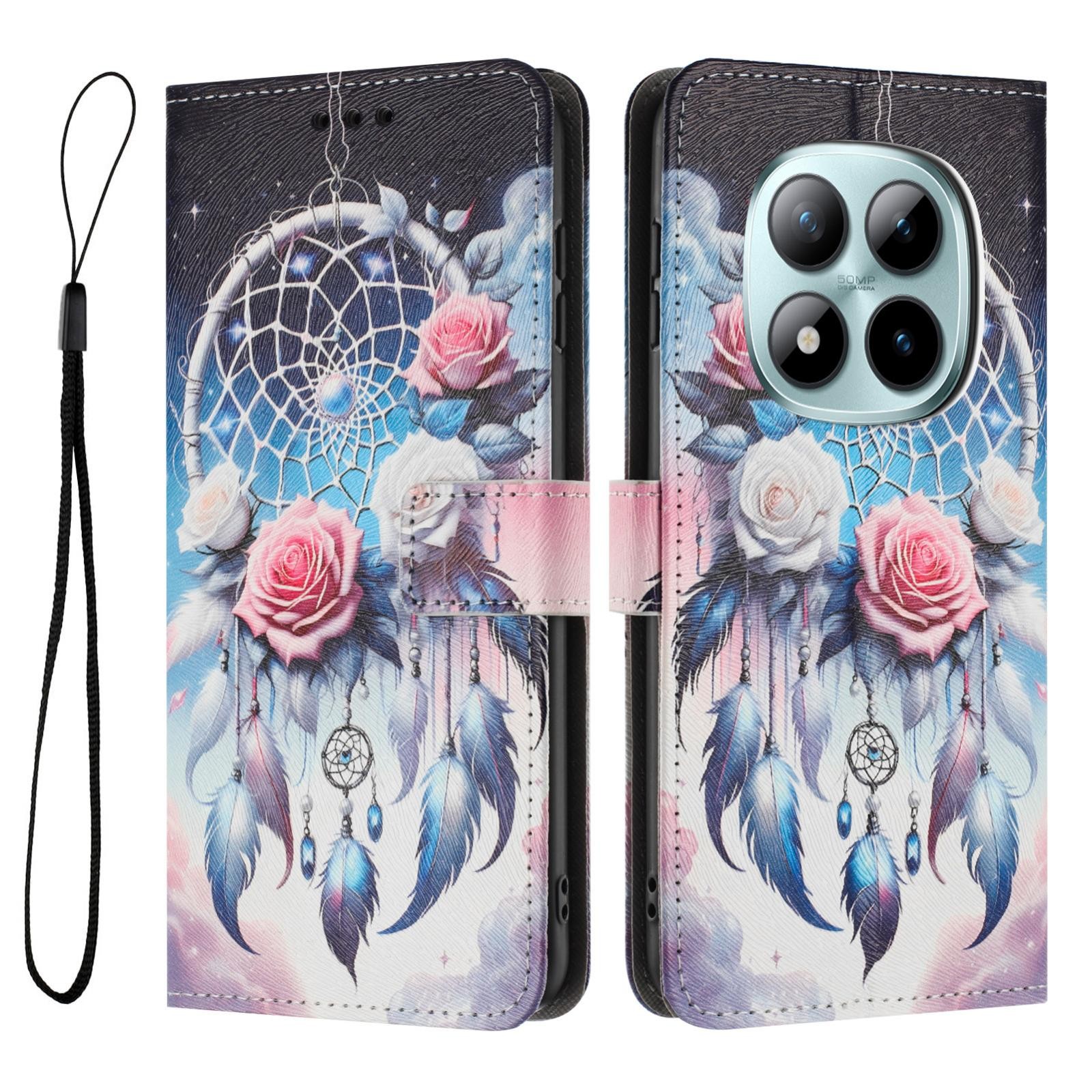 Xiaomi Redmi Note 15 Pro 4G Color Pattern Leather Flower Wind Chime Drawing-Θήκη Βιβλίο