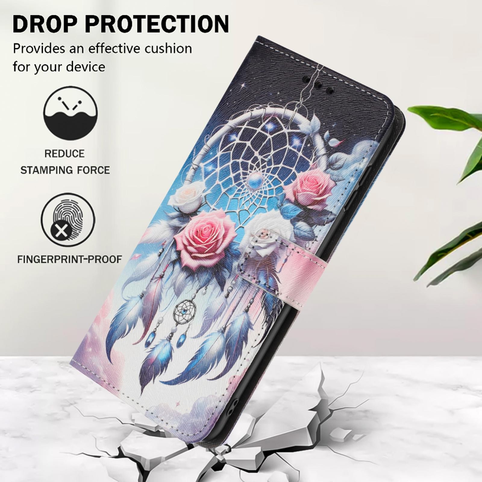 Xiaomi Redmi Note 15 Pro 4G Color Pattern Leather Flower Wind Chime Drawing-Θήκη Βιβλίο