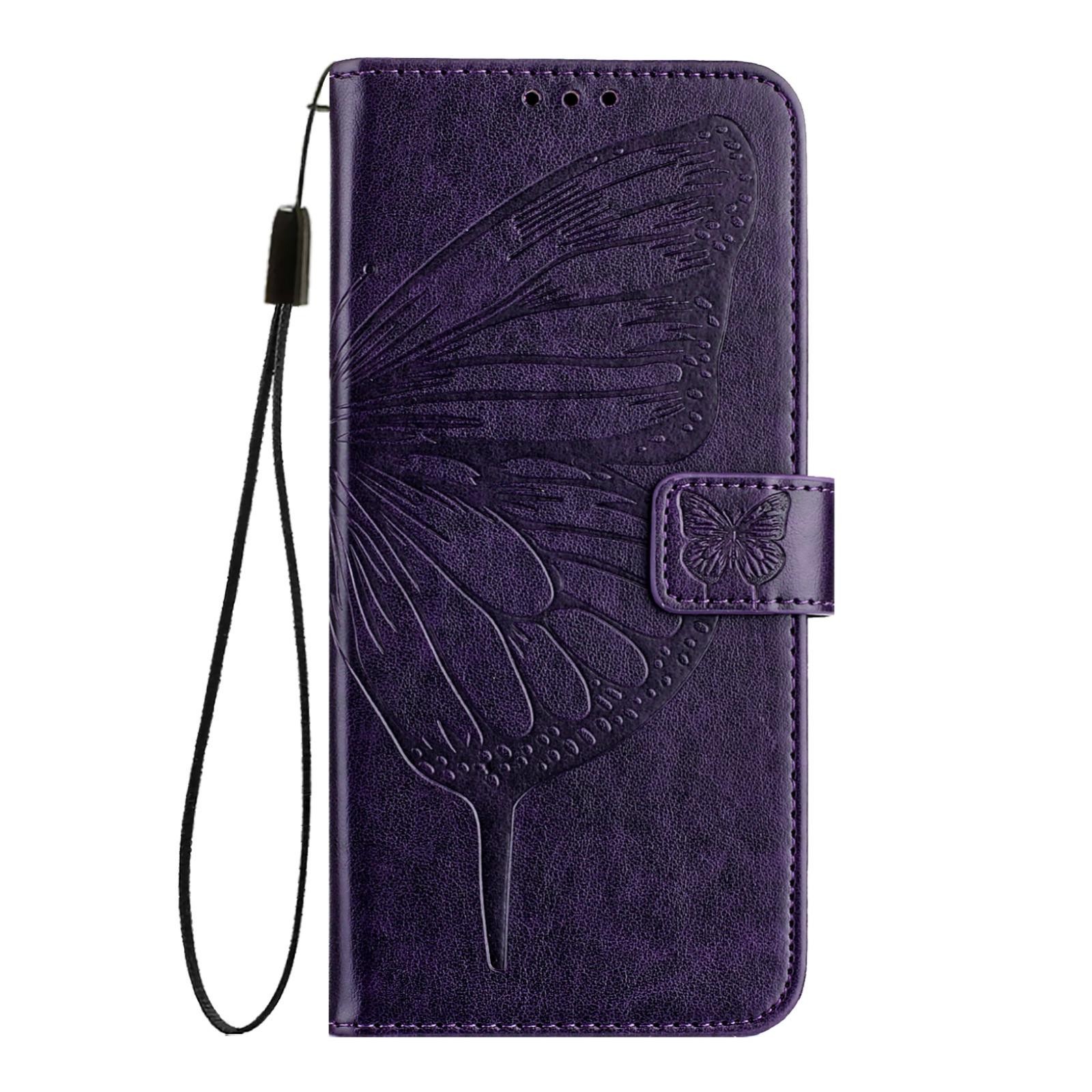 Xiaomi Redmi Note 15 Pro 5G Embossed Butterfly Leather Dark Purple-Θήκη Βιβλίο