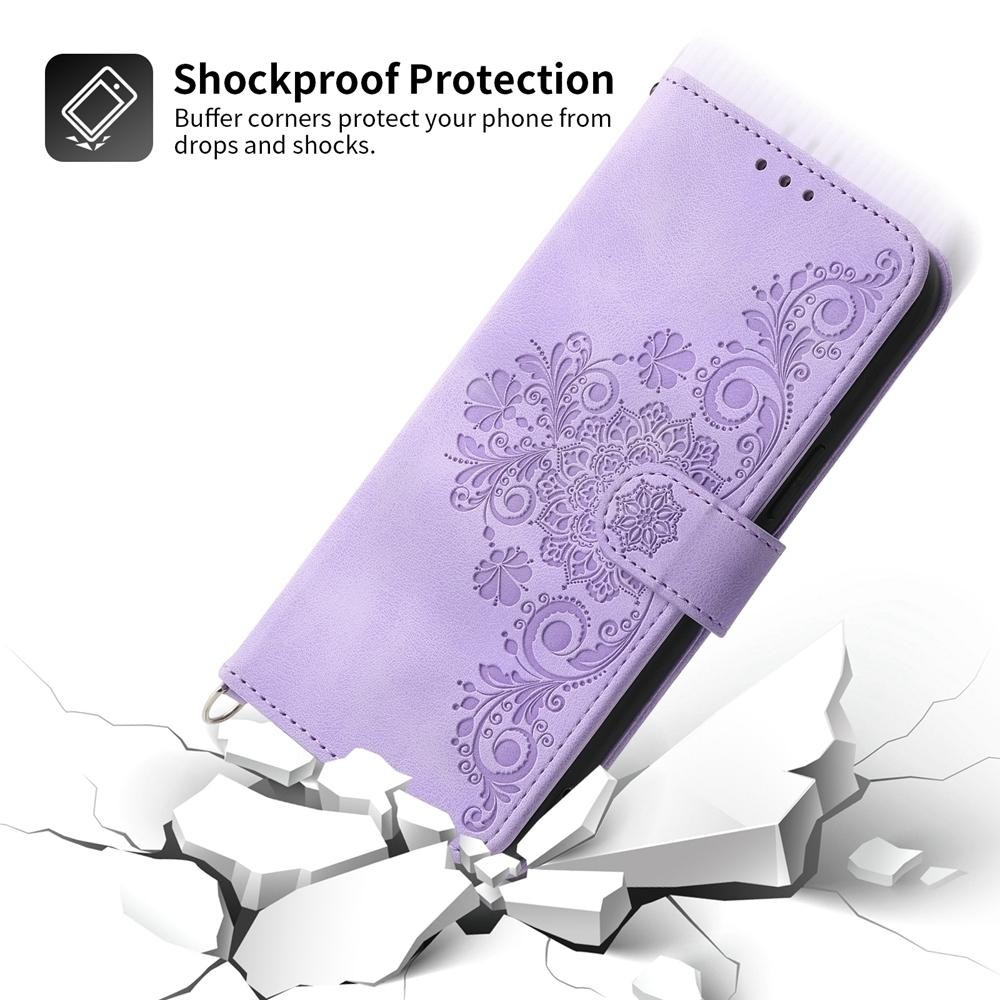 Xiaomi Redmi Note 15 Pro 4G Skin Feel Flowers Embossed Wallet Leather Purple-Θήκη Βιβλίο
