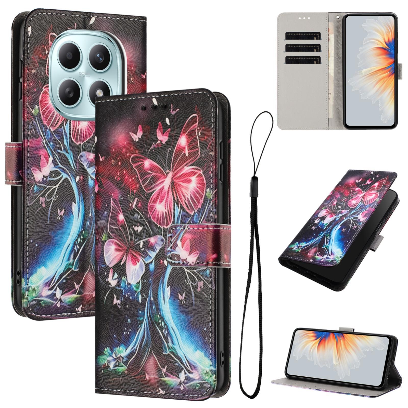 Xiaomi Redmi Note 15 5G / 4G Color Pattern Leather Butterfly Tree Drawing-Θήκη Βιβλίο