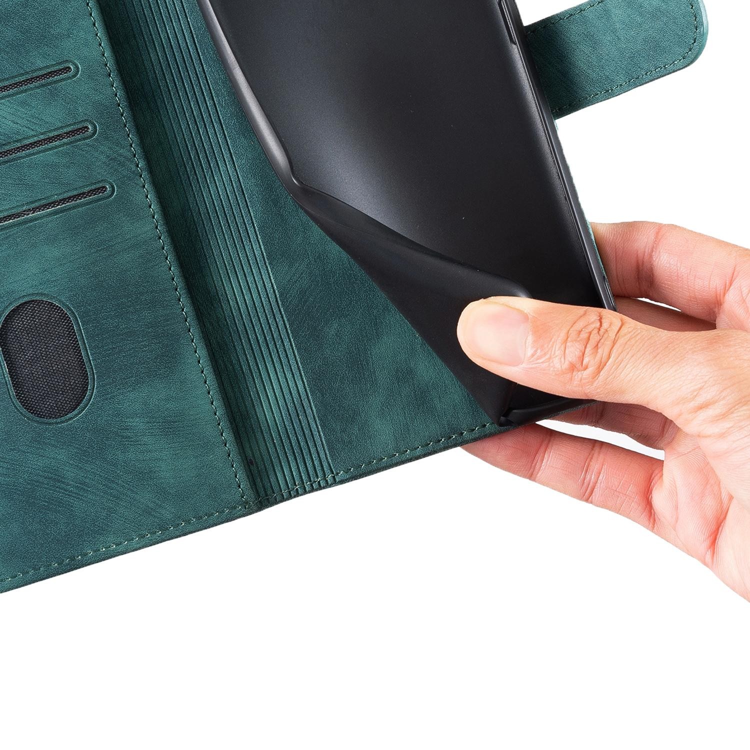 Xiaomi Redmi Note 15 4G / 5G Pen Heart Cat Embossed Leather Green-Θήκη Βιβλίο