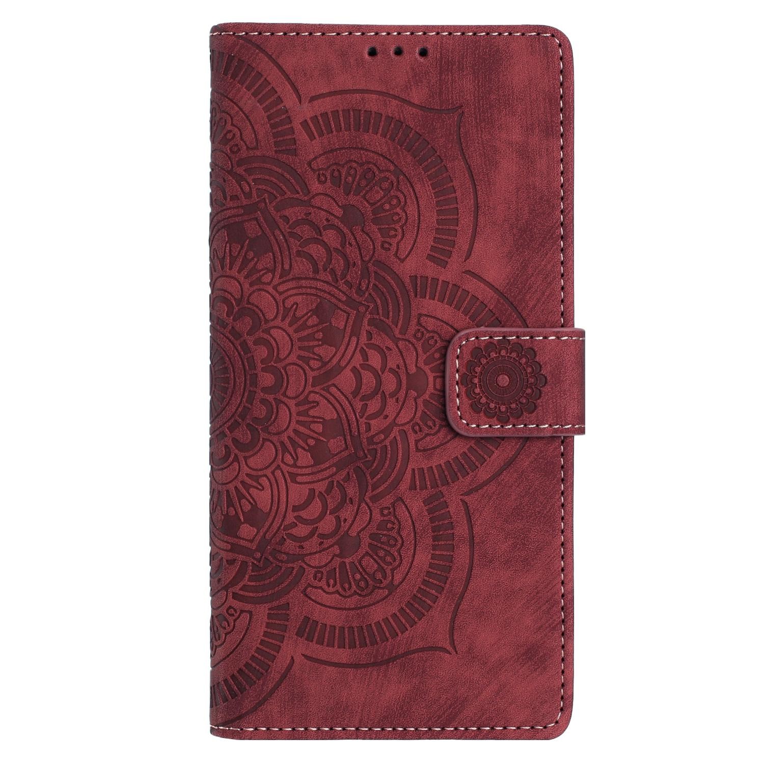 Xiaomi Redmi Note 15 Pro+ 5G Mandala Embossed Retro Frosted Leather Red-Θήκη Βιβλίο
