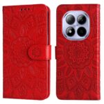 Xiaomi Redmi Note 15 Pro 4G Embossed Sunflower Leather Red-Θήκη Βιβλίο