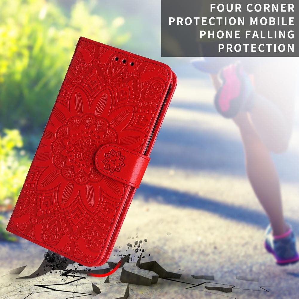 Xiaomi Redmi Note 15 Pro 4G Embossed Sunflower Leather Red-Θήκη Βιβλίο