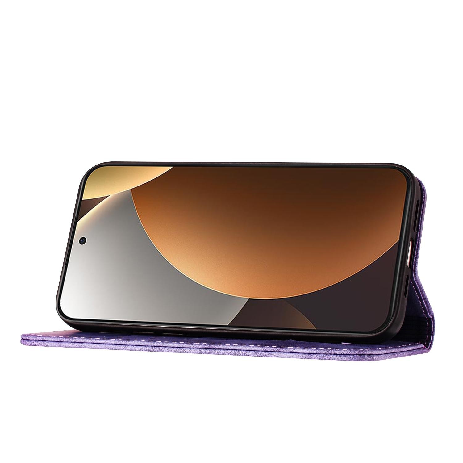Xiaomi Redmi Note 15 Pro+ 5G Butterfly Cat Embossing Flip Leather Purple-Θήκη Βιβλίο