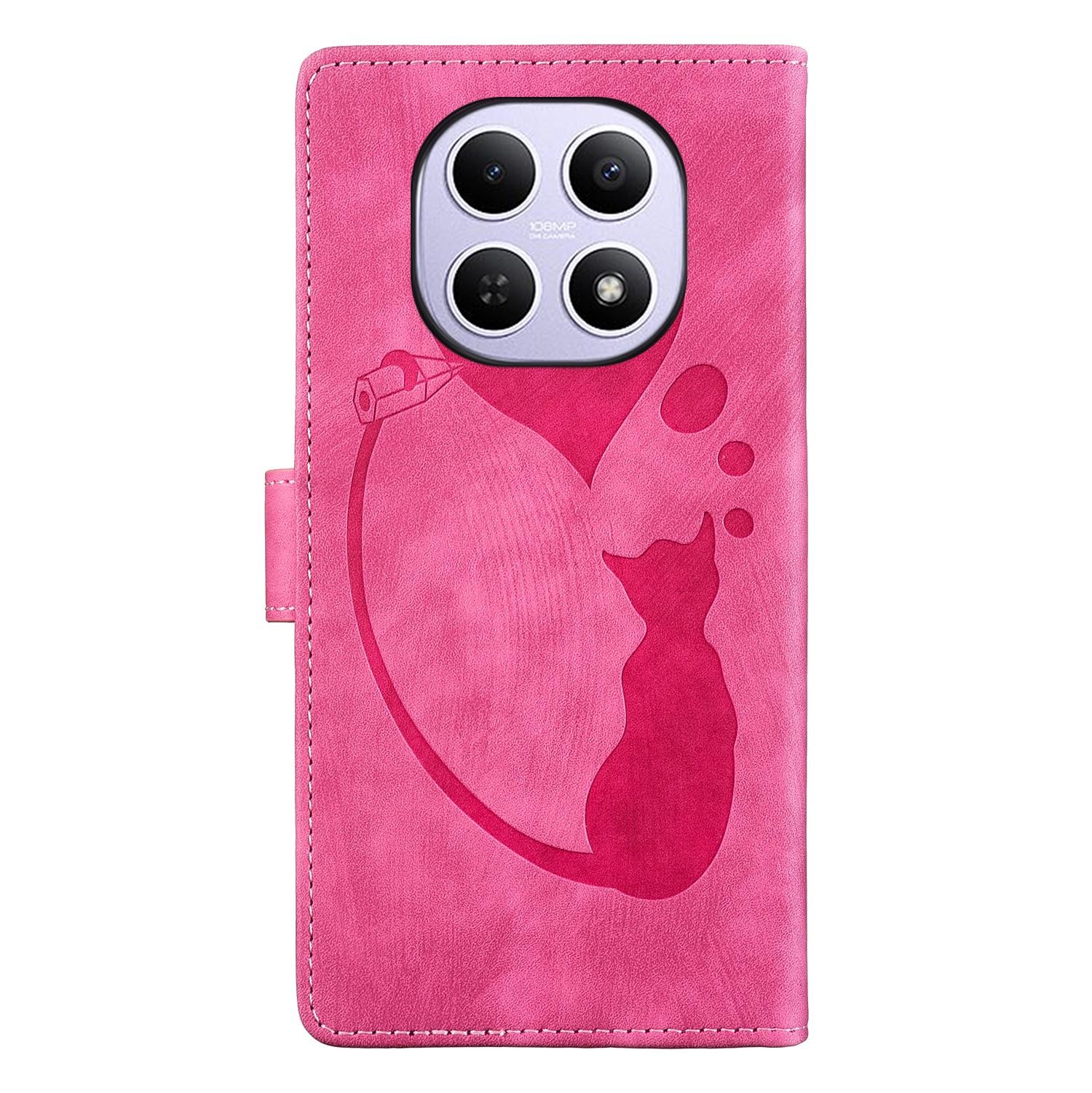 Xiaomi Redmi Note 15 4G / 5G Pen Heart Cat Embossed Leather Pink-Θήκη Βιβλίο