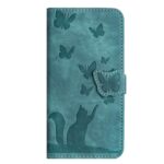 Xiaomi Redmi Note 15 4G / 5G Butterfly Cat Embossing Flip Leather Wathet-Θήκη Βιβλίο