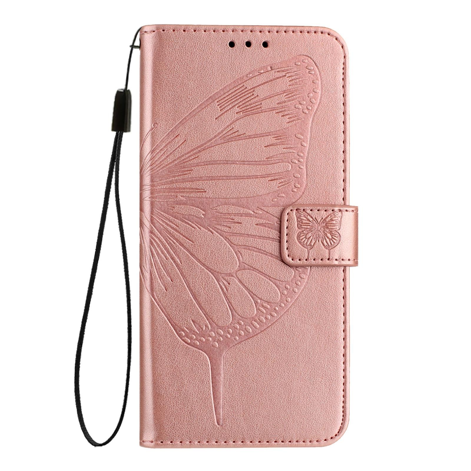 Xiaomi Redmi Note 15 Pro 5G Embossed Butterfly Leather Rose Gold-Θήκη Βίβλιο