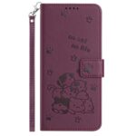 Xiaomi Redmi Note 15 Pro+ 5G Embossed Kitten Leather with Lanyard Wine Red-Θήκη Βιβλίο