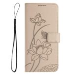 Xiaomi Redmi Note 15 Pro 4G Lotus Embossed Leather with Lanyard Beige-Θήκη Βιβλίο