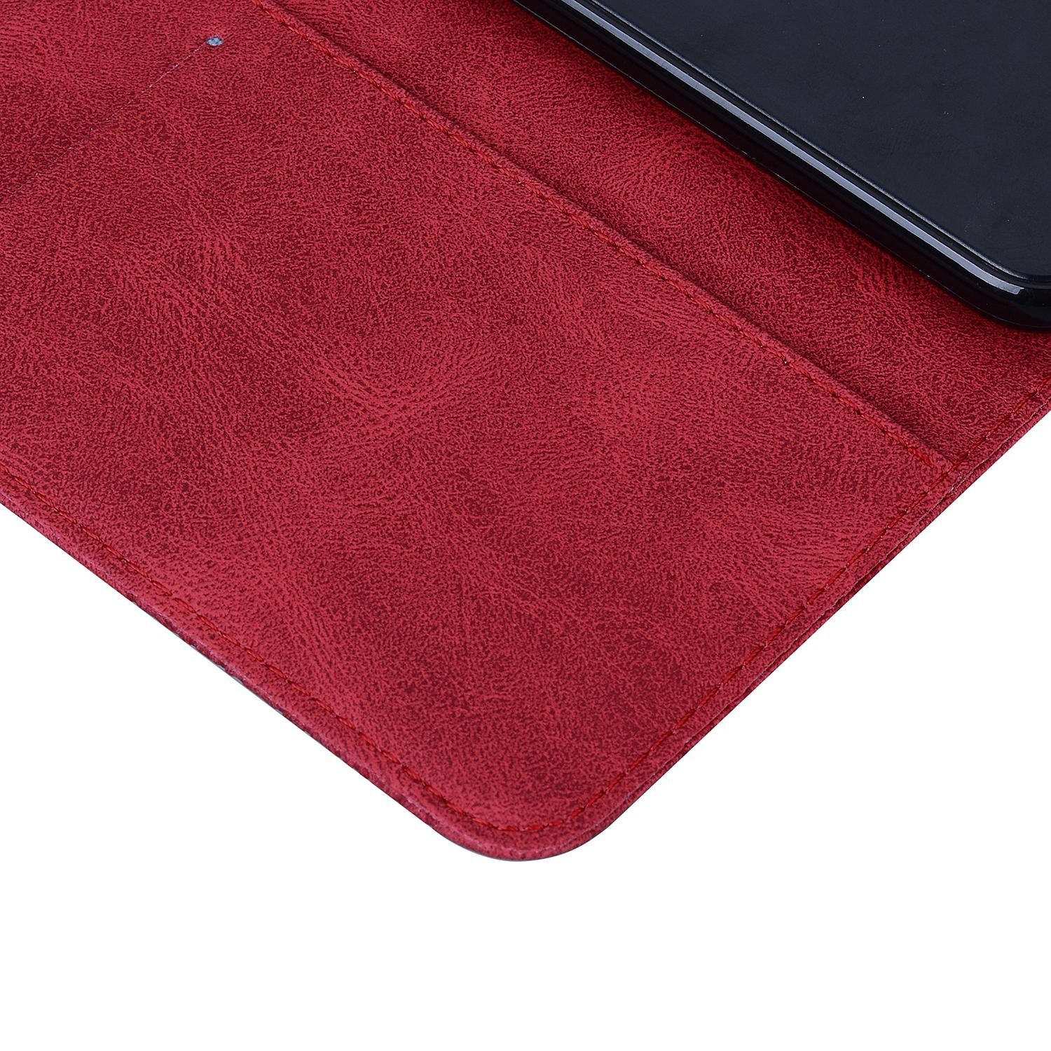 Xiaomi Redmi Note 15 Pro+ 5G Retro Skin Feel Butterflies Embossing Horizontal Flip Leather Red-Θήκη Βιβλίο