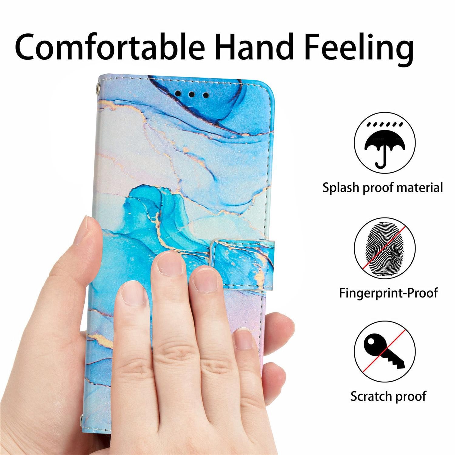 Xiaomi Redmi Note 15 5G / 4G Painted Marble Pattern Leather Pink Green-Θήκη Βιβλίο