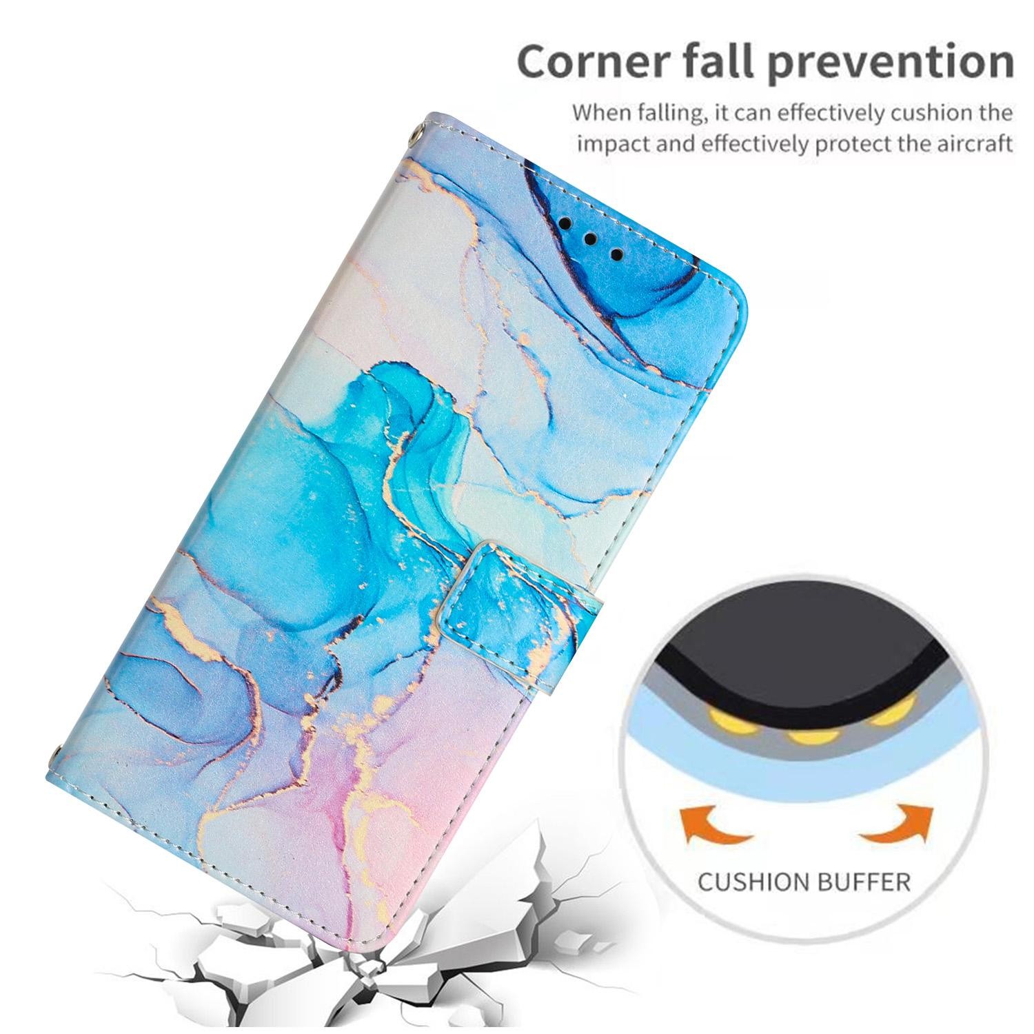 Xiaomi Redmi Note 15 5G / 4G Painted Marble Pattern Leather Pink Green-Θήκη Βιβλίο