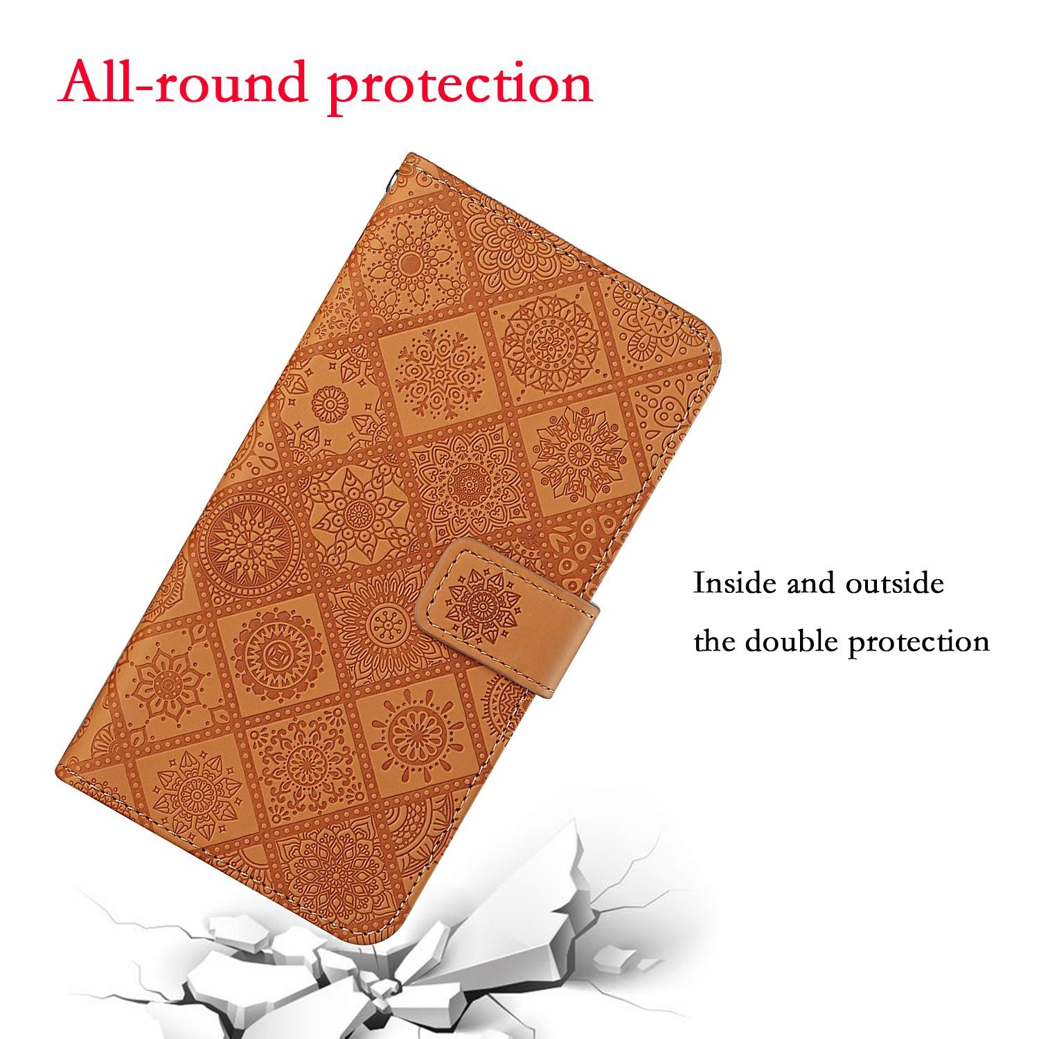Xiaomi Redmi Note 15 Pro 5G Ethnic Style Embossed Pattern Leather Brown-Θήκη Βιβλίο