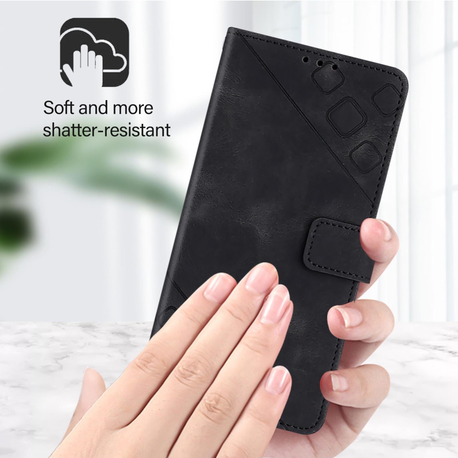 Xiaomi Redmi Note 15 Pro+ 5G Skin-feel Embossed Leather Black-Θήκη Βιβλίο