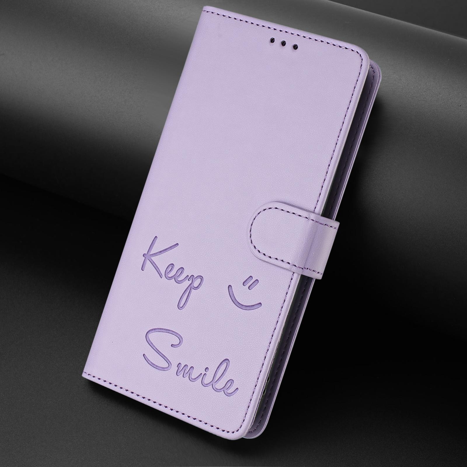 Xiaomi Redmi Note 15 Pro 5G Smile Embossing RFID Leather Light Purple-Θήκη Βιβλίο