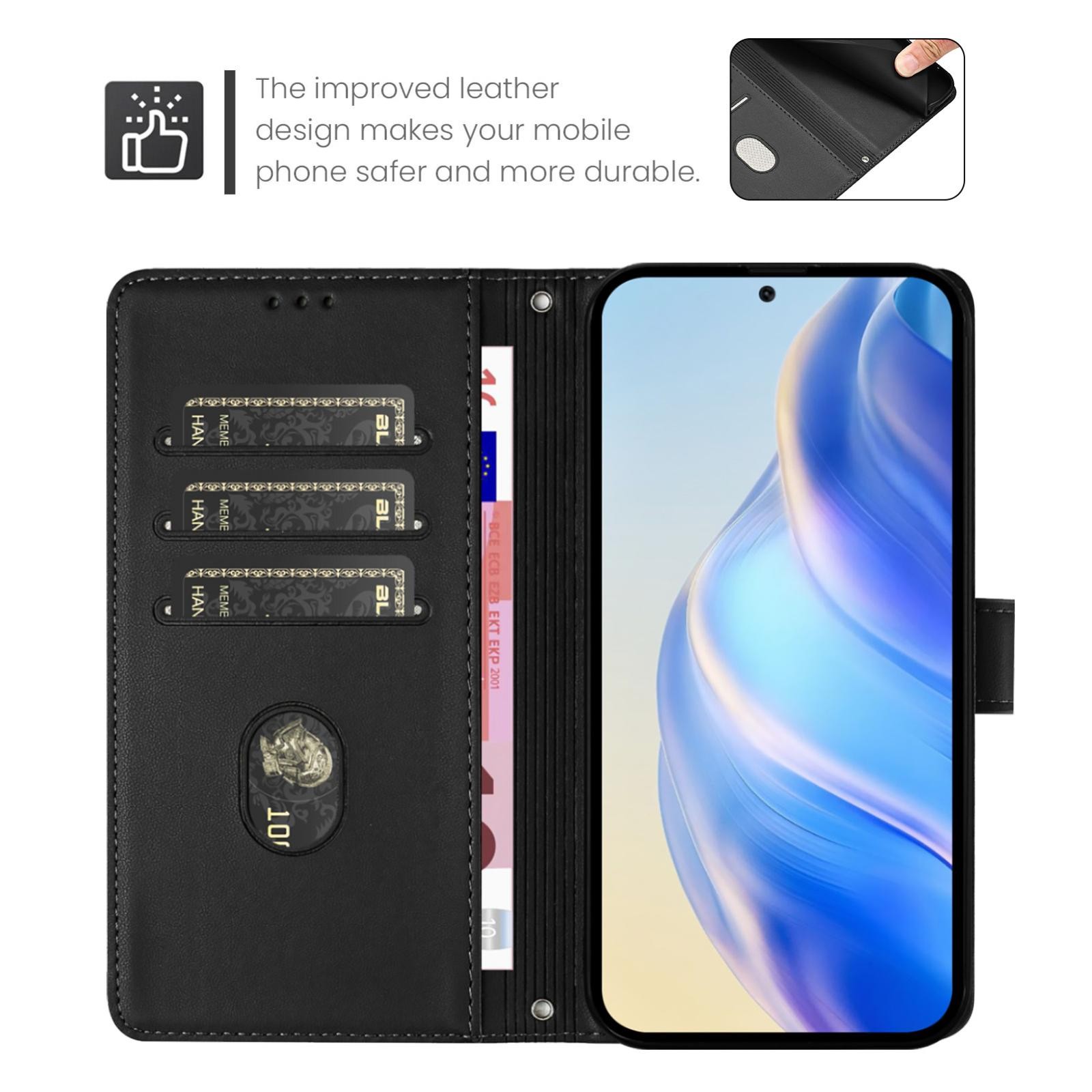 Xiaomi Redmi Note 15 4G / 5G Smile Embossing RFID Leather Black-Θήκη Βιβλίο