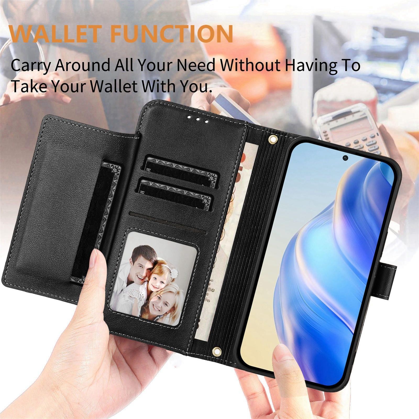 Xiaomi Redmi Note 15 Pro 5G Multi-Card Slots Zipper Wallet Leather Black-Θήκη Βιβλίο