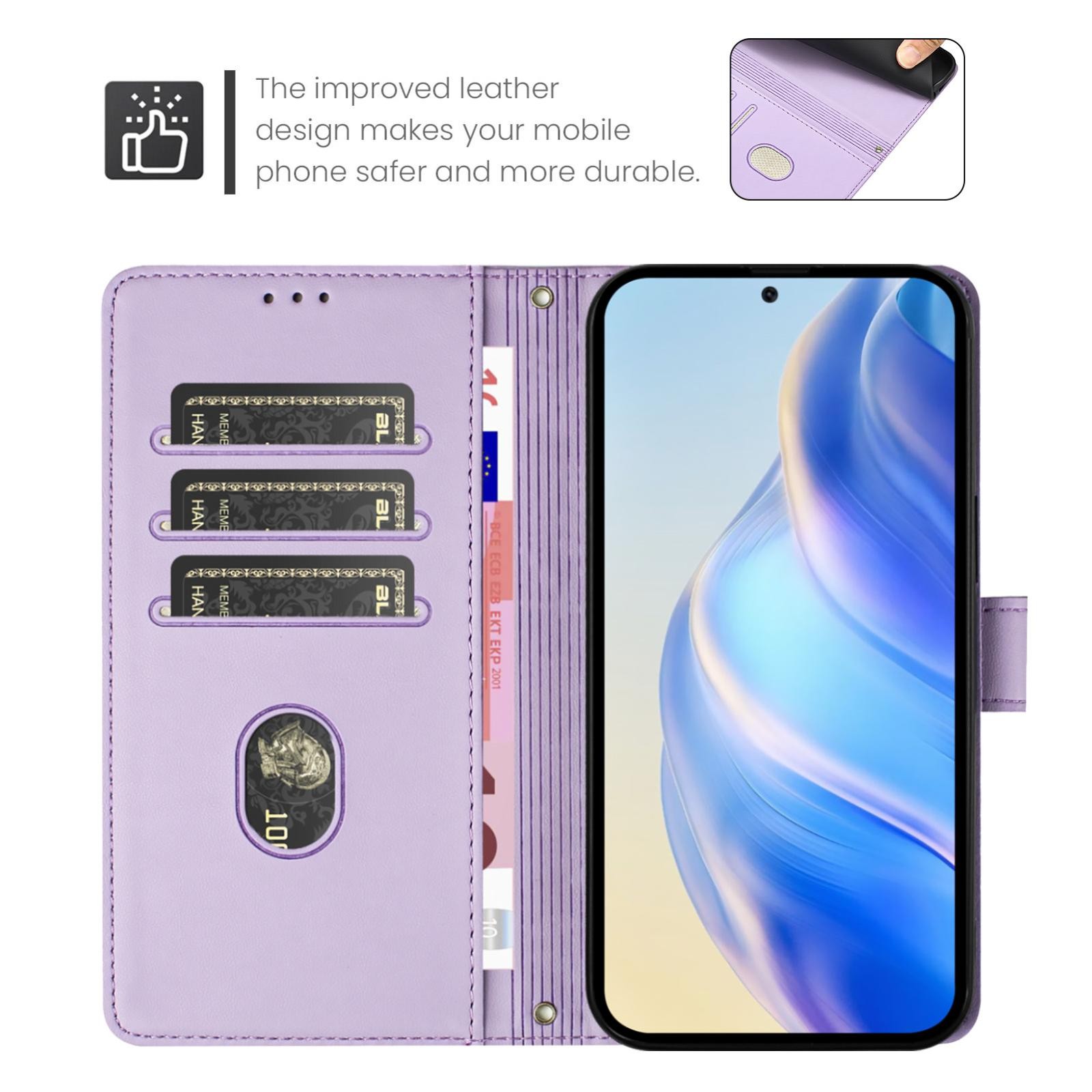 Xiaomi Redmi Note 15 Pro+ 5G Smile Embossing RFID Leather Light Purple-Θήκη Βιβλίο