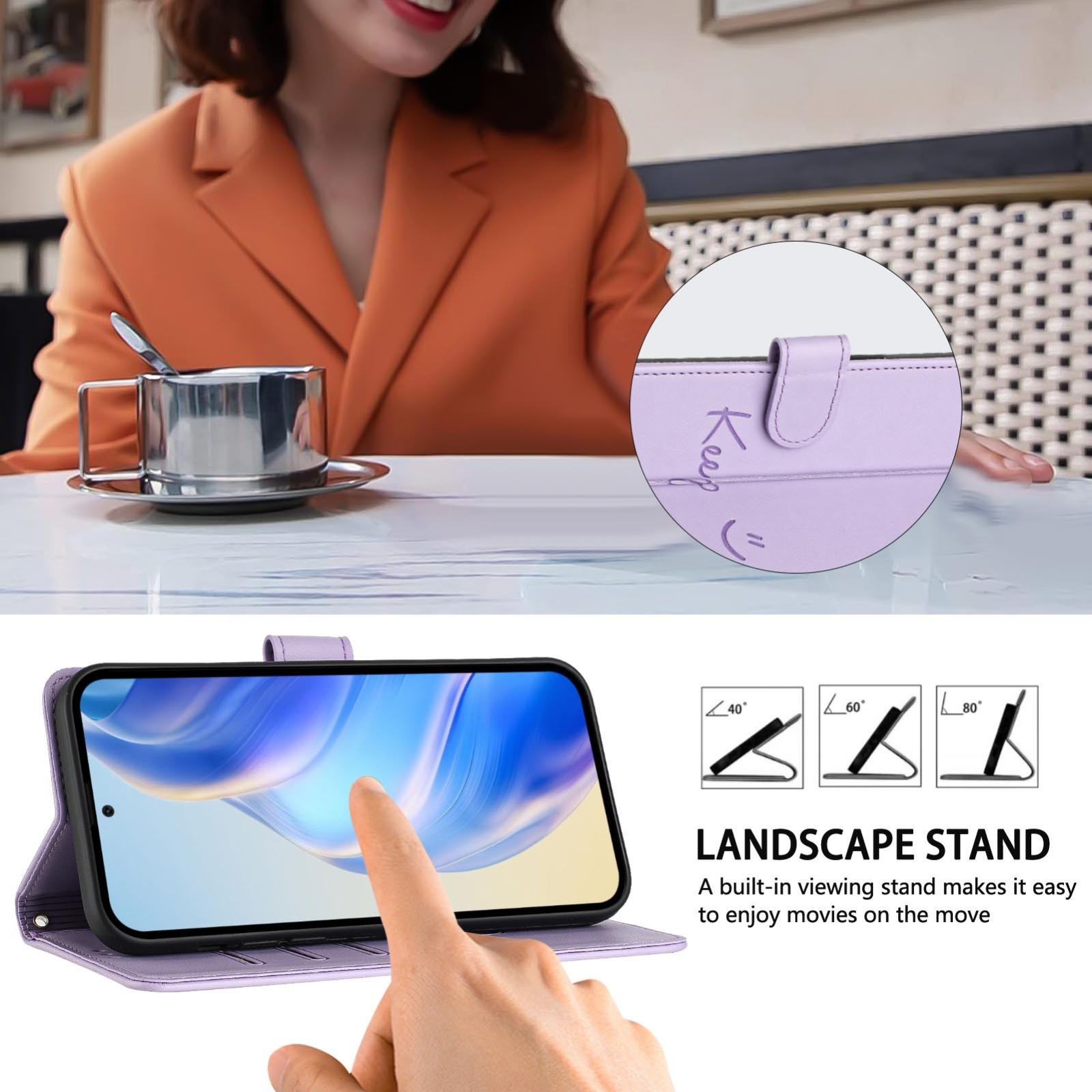 Xiaomi Redmi Note 15 Pro+ 5G Smile Embossing RFID Leather Light Purple-Θήκη Βιβλίο
