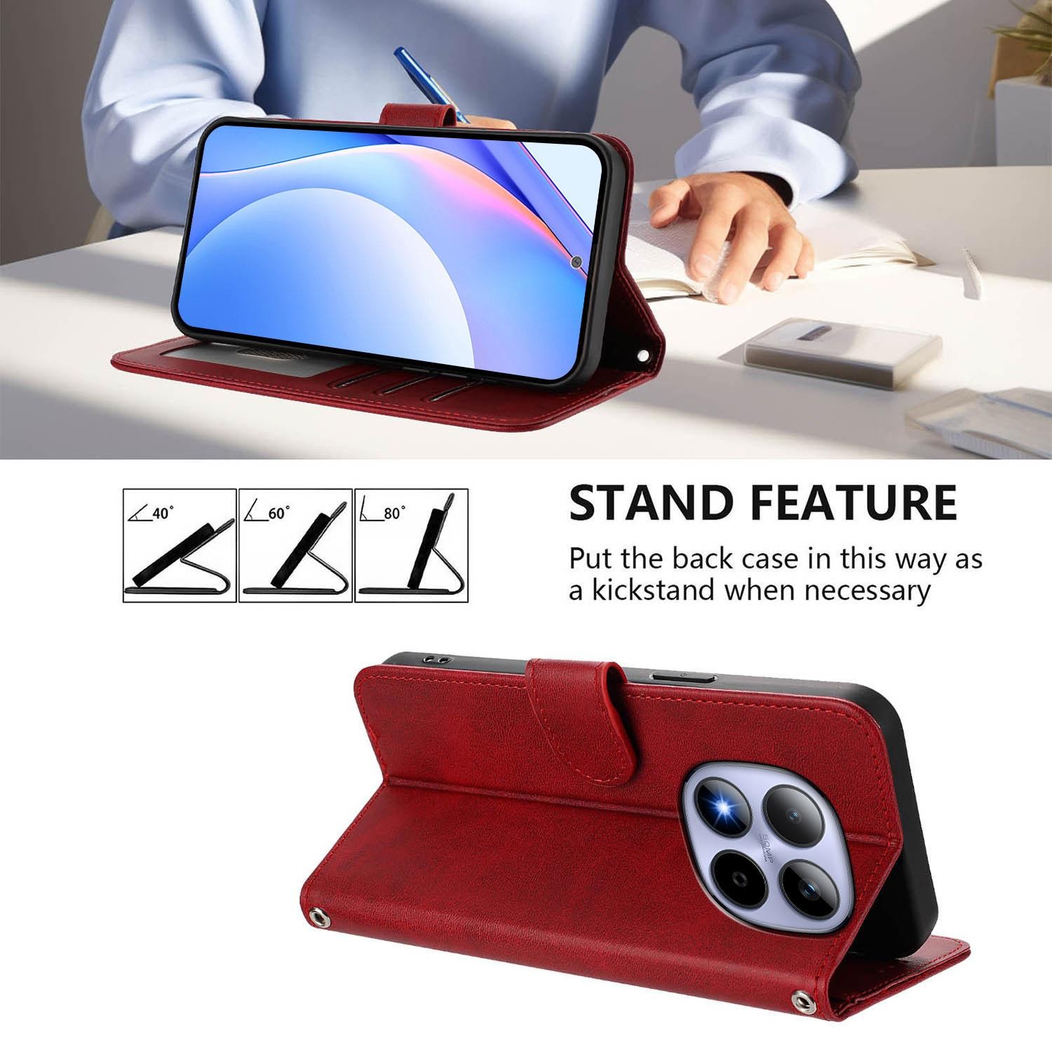 Xiaomi Redmi Note 15 Pro 5G Litter Panda Embossing RFID Leather with Lanyard Wine Red-Θήκη Βιβλίο