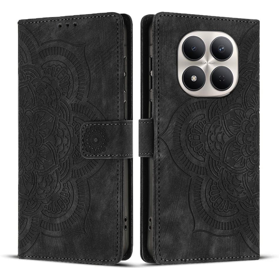 Xiaomi Redmi Note 15 Pro+ 5G Mandala Embossed Frosted Black-Θήκη Βιβλίο
