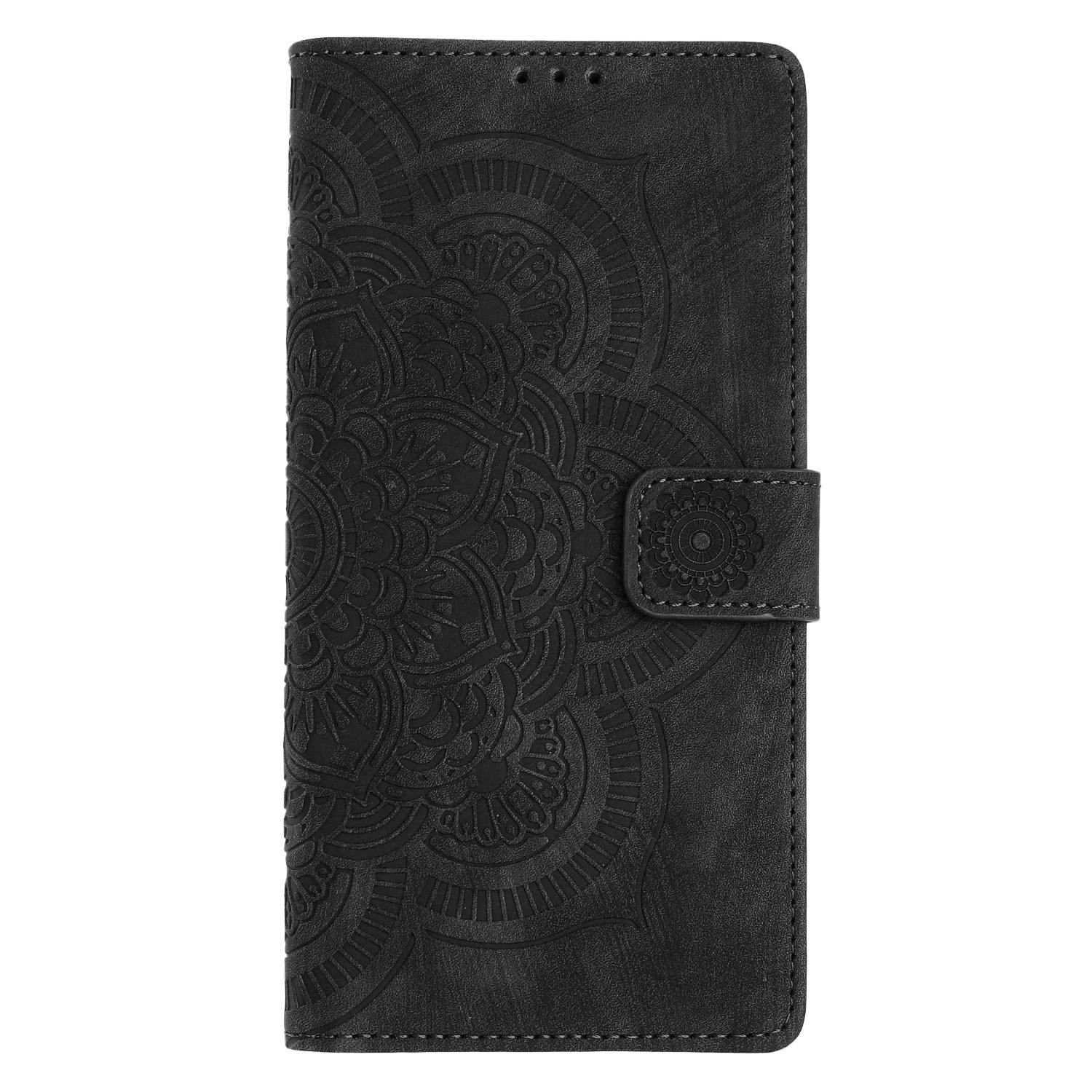 Xiaomi Redmi Note 15 Pro+ 5G Mandala Embossed Frosted Black-Θήκη Βιβλίο