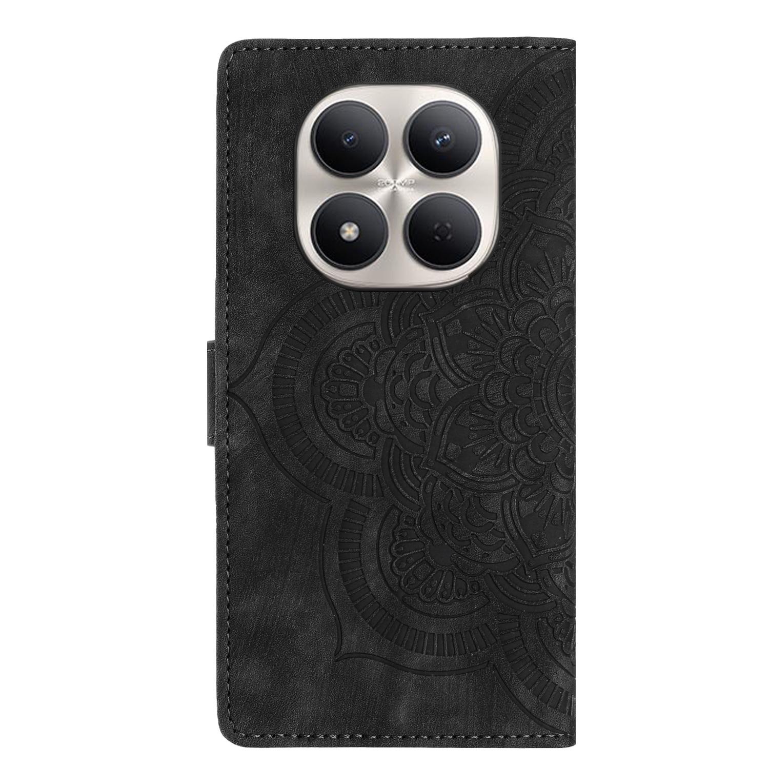 Xiaomi Redmi Note 15 Pro+ 5G Mandala Embossed Frosted Black-Θήκη Βιβλίο
