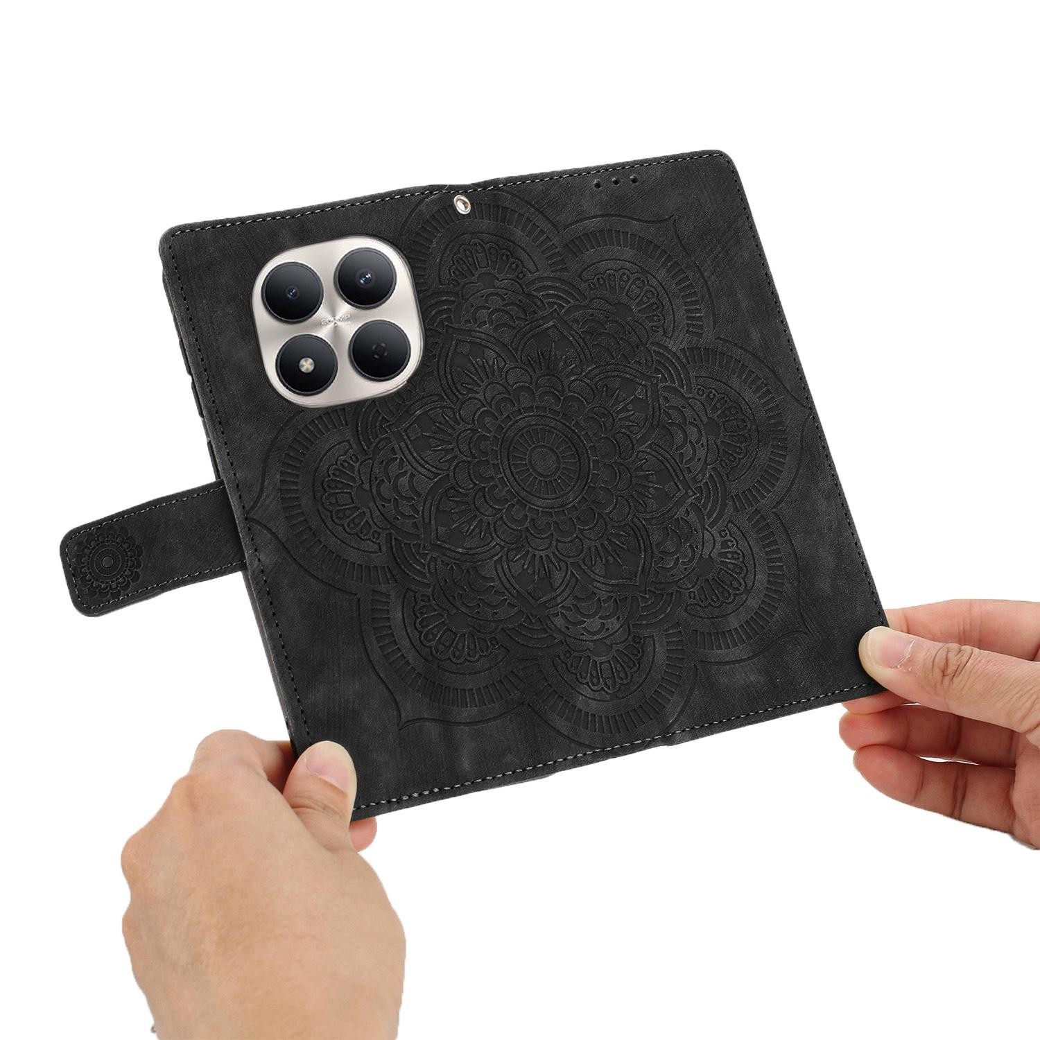 Xiaomi Redmi Note 15 Pro+ 5G Mandala Embossed Frosted Black-Θήκη Βιβλίο