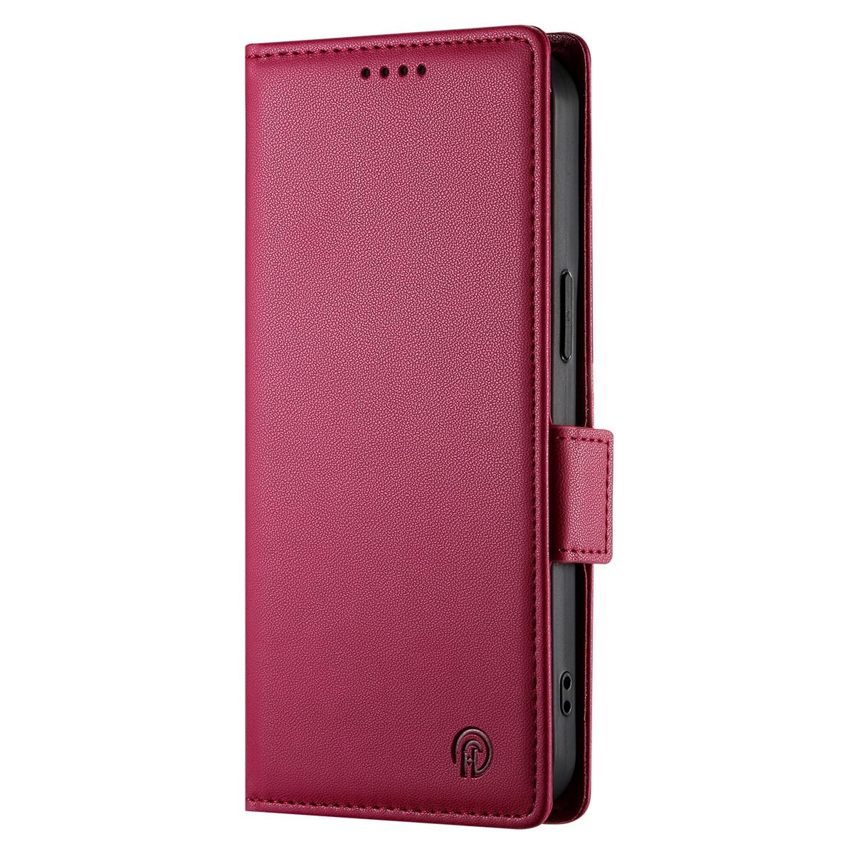 Xiaomi Redmi Note 15 Pro 4G Side Buckle Magnetic Frosted Leather Wine Red-Θήκη Βιβλίο