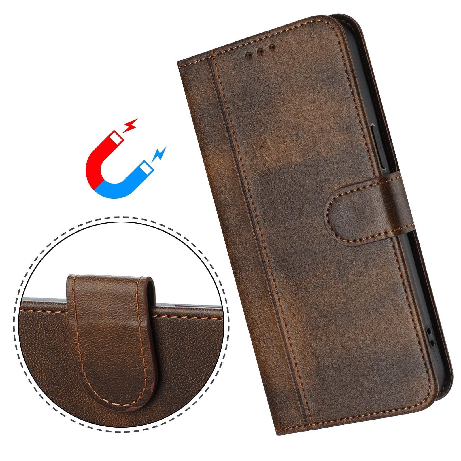 Xiaomi Redmi Note 15 5G / 4G/ Poco M8 5G Line Splicing Buckle Retro Leather Brown-Θήκη Βιβλίο