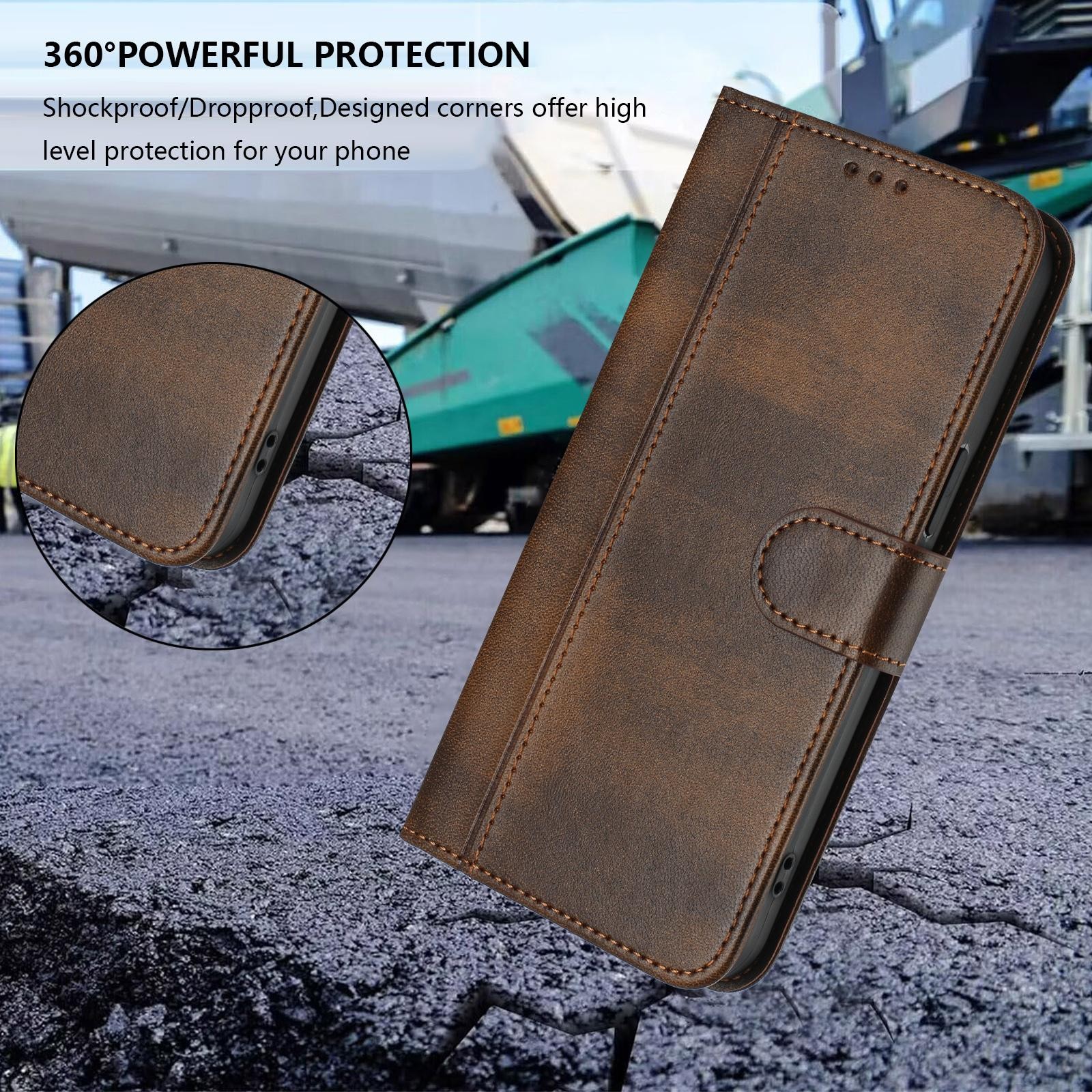 Xiaomi Redmi Note 15 5G / 4G/ Poco M8 5G Line Splicing Buckle Retro Leather Brown-Θήκη Βιβλίο