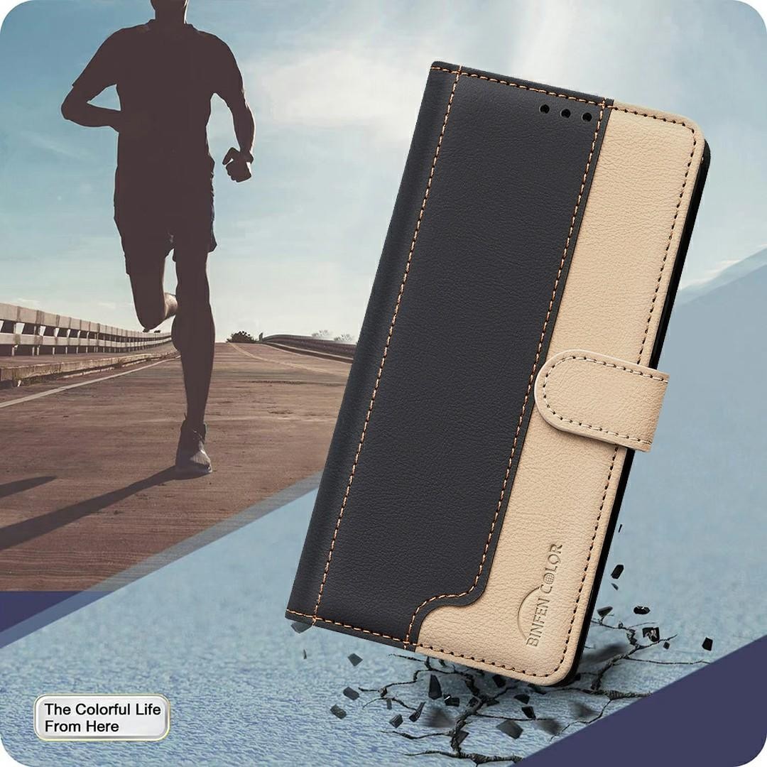 Binfen Xiaomi Redmi Note 15 Pro 4G Color Matching RFID Anti-theft Leather Black