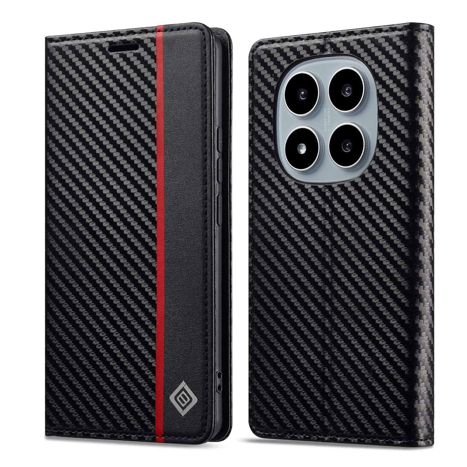 Lc.Imeeke XiaomiRedmi Note 15 Pro+ 5G Carbon Fiber Leather Vertical Black-Θήκη Βιβλίο