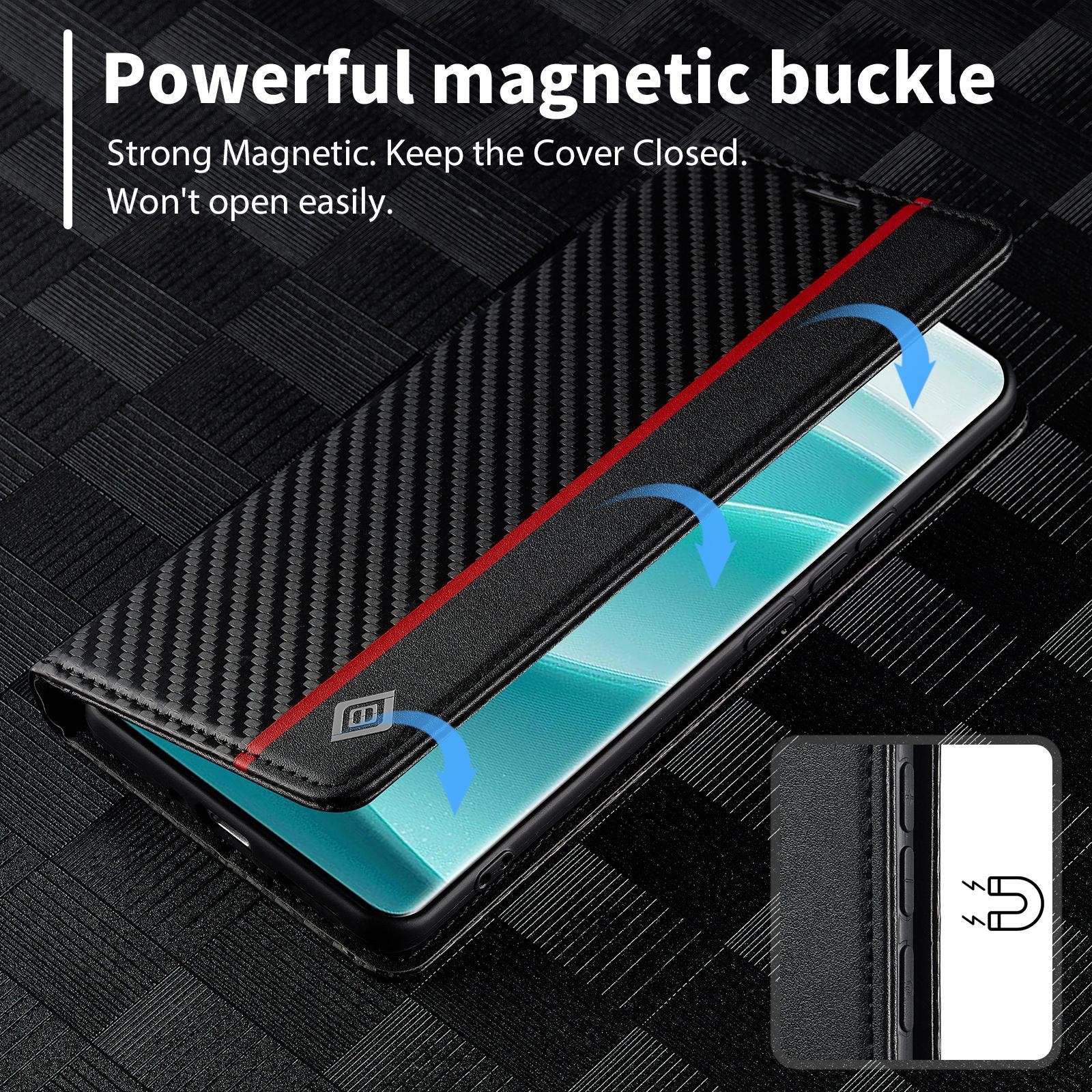 Lc.Imeeke XiaomiRedmi Note 15 Pro+ 5G Carbon Fiber Leather Vertical Black-Θήκη Βιβλίο