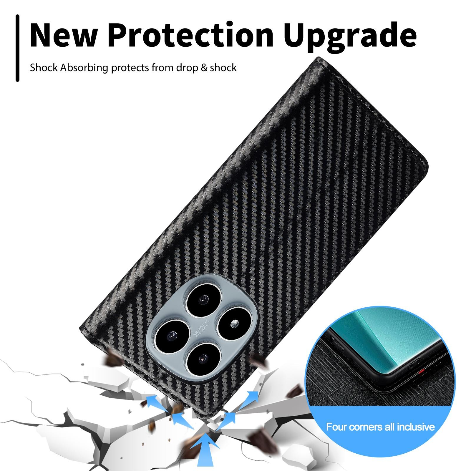 Lc.Imeeke XiaomiRedmi Note 15 Pro+ 5G Carbon Fiber Leather Vertical Black-Θήκη Βιβλίο