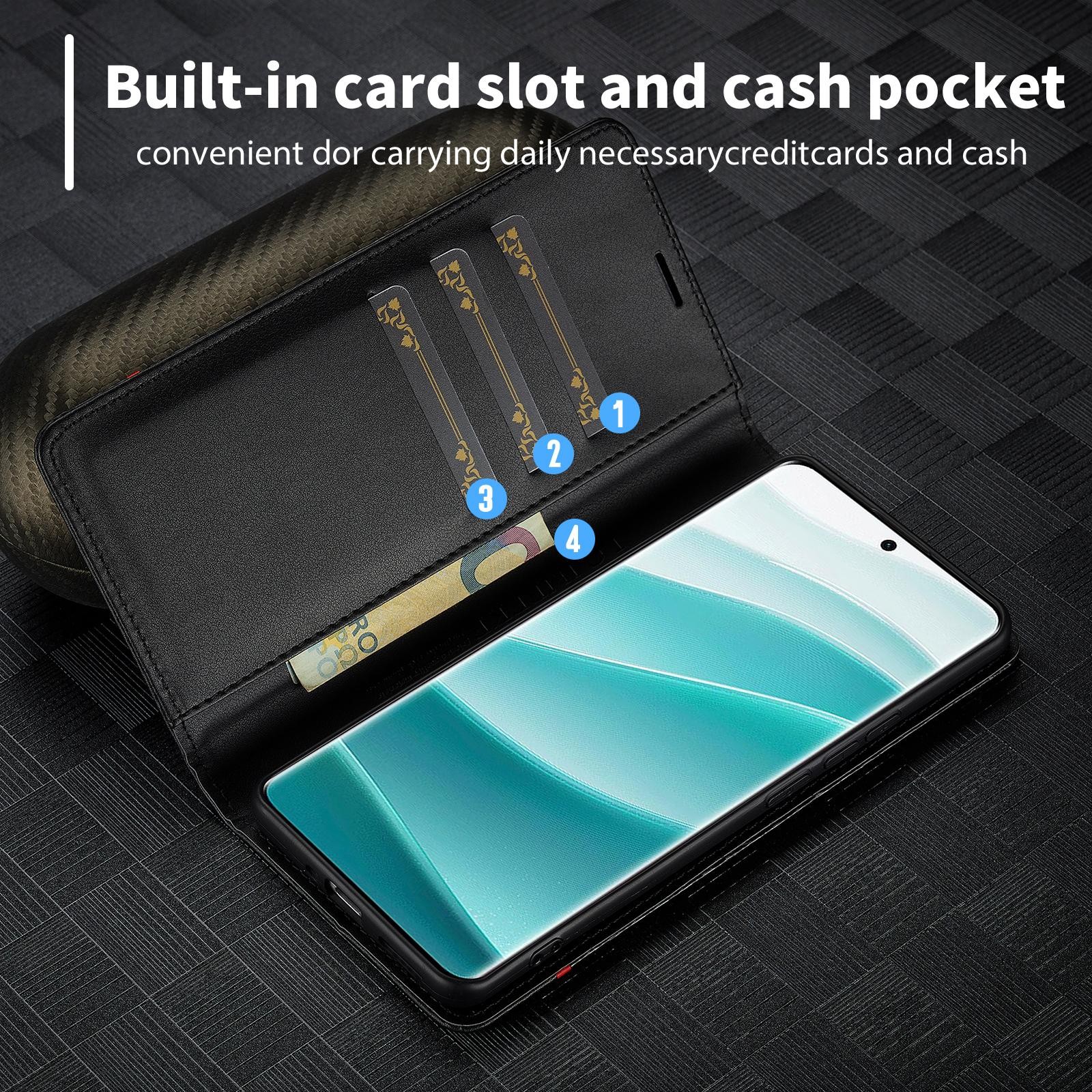 Lc. Imeeke Xiaomi Redmi Note 15 Pro+ 5G Carbon Fiber Leather Horizontal Black-Θήκη Βιβλίο