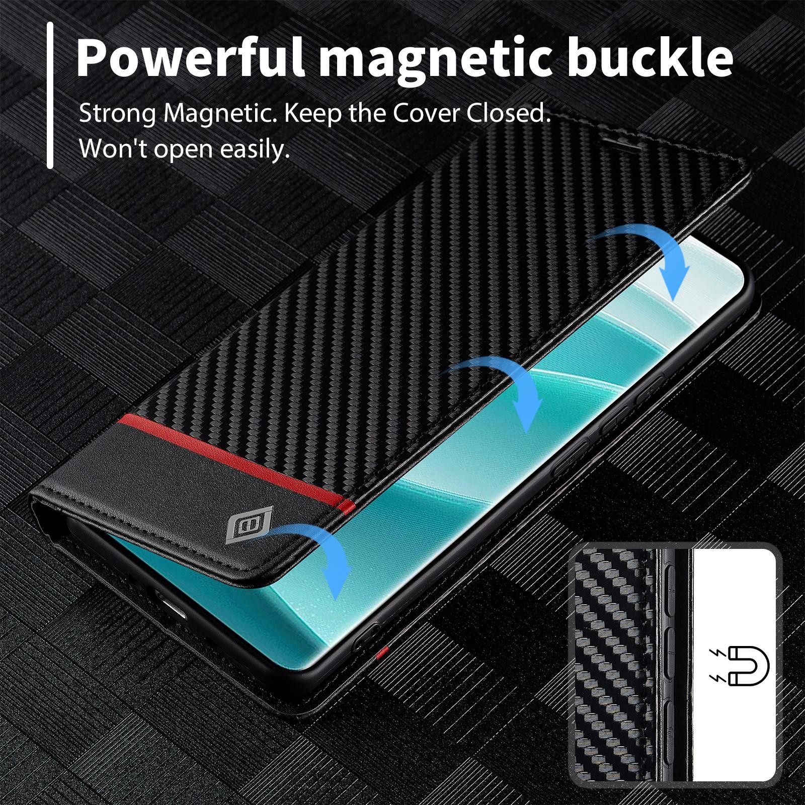 Lc. Imeeke Xiaomi Redmi Note 15 Pro+ 5G Carbon Fiber Leather Horizontal Black-Θήκη Βιβλίο