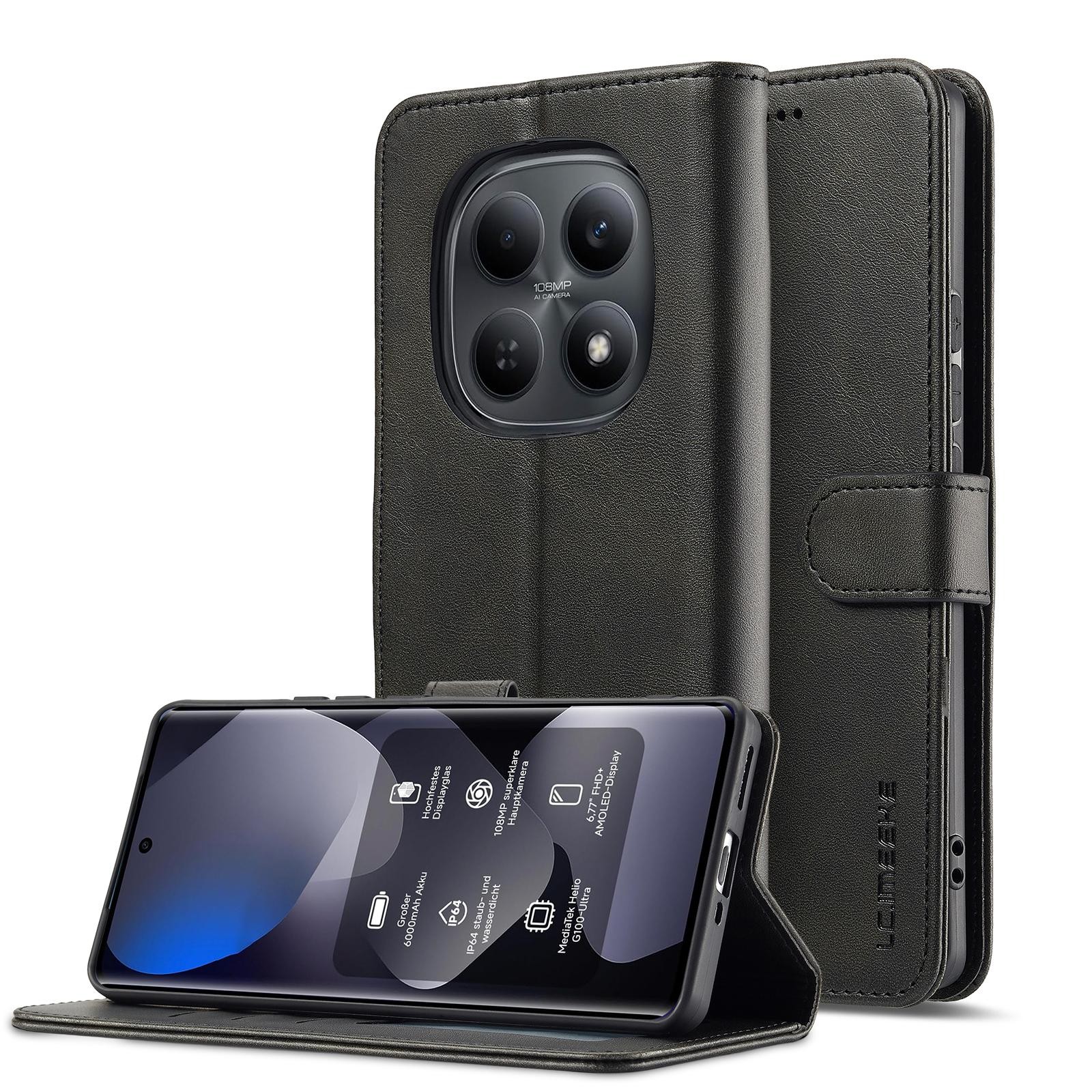 Lc. Imeeke Xiaomi Redmi Note 15 Pro 4G Calf Texture Leather Black-Θήκη Βιβλίο