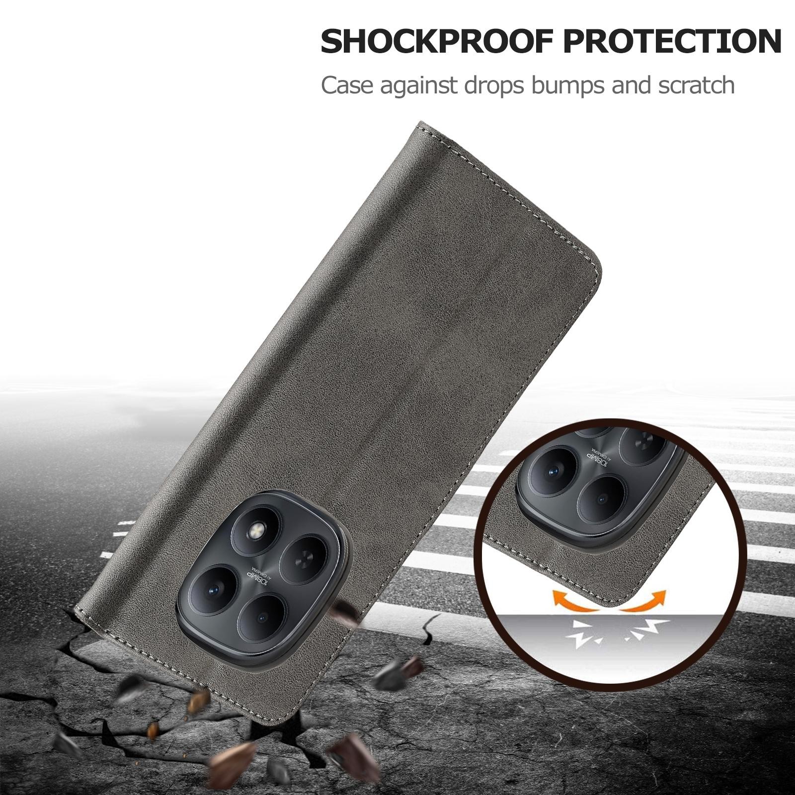 Lc. Imeeke Xiaomi Redmi Note 15 Pro+ 5G Calf Texture Leather Grey-Θήκη Βιβλίο