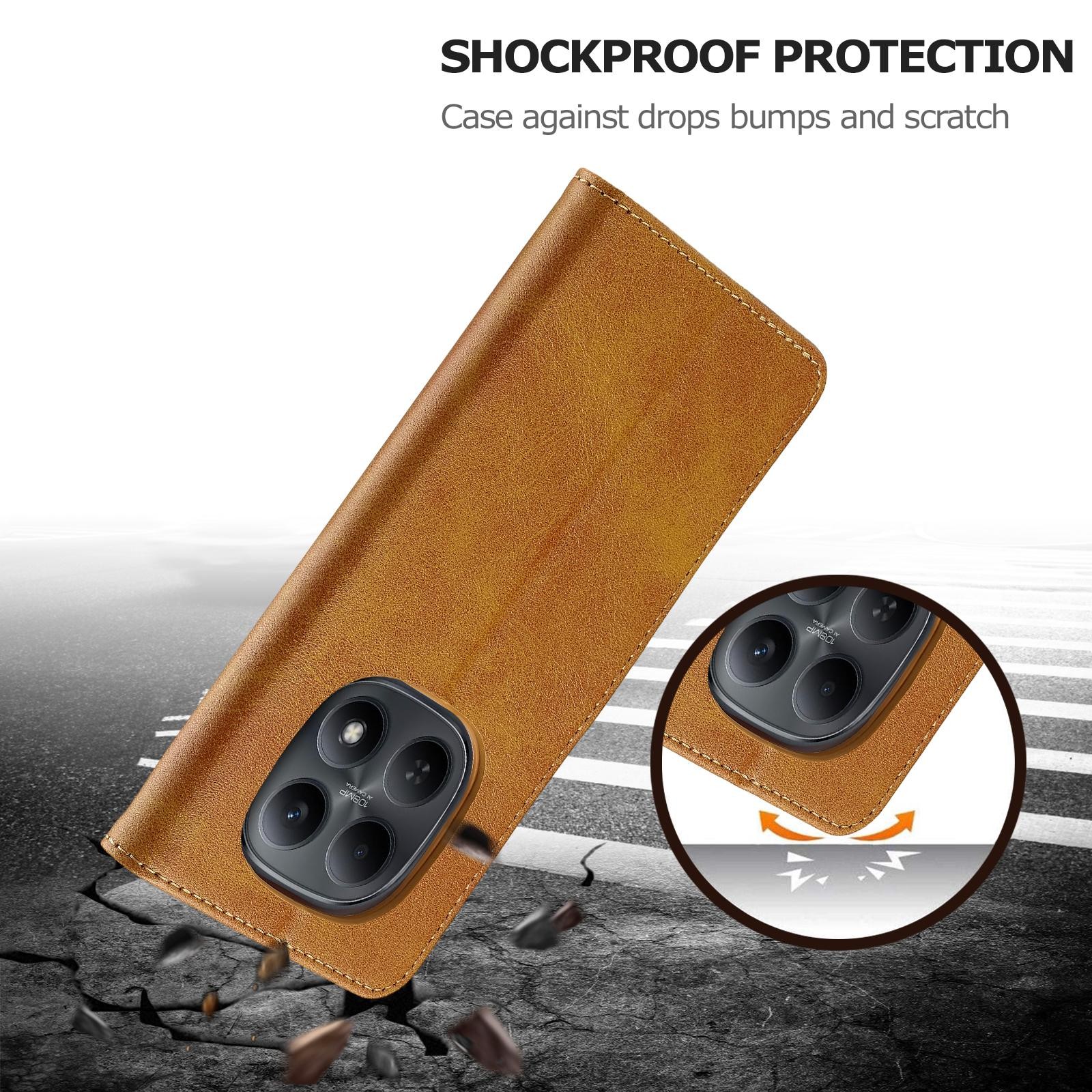 Lc.Imeeke Xiaomi Redmi Note 15 Pro+ 5G Calf Texture Leather Brown-Θήκη Βιβλίο