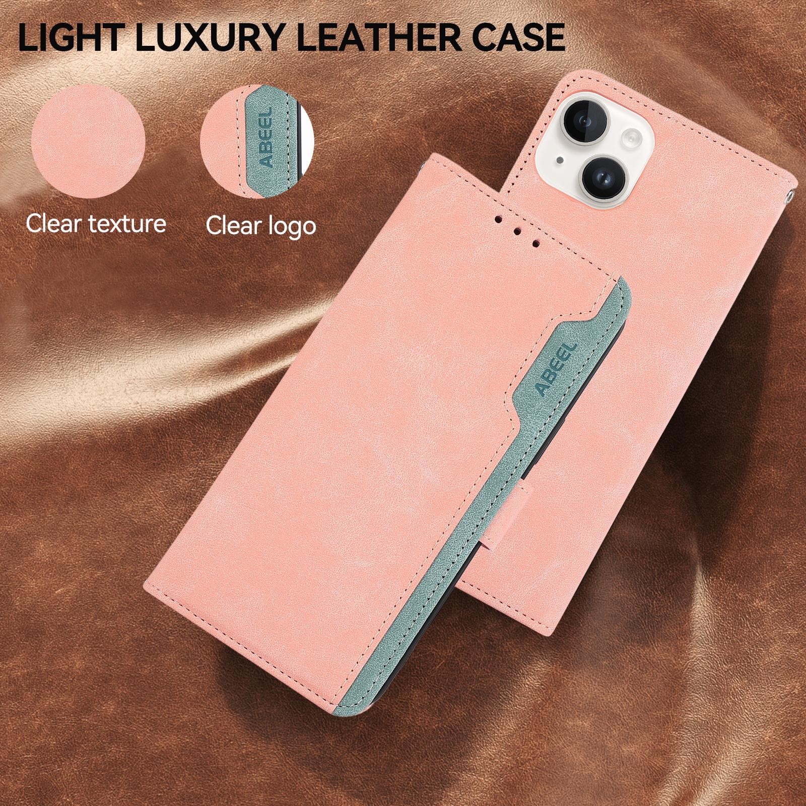 Abeel Xiaomi Redmi Note 15 Pro+ 5G Color Block Magnetic RFID Leather Pink Cyan-Θήκη Βιβλίο