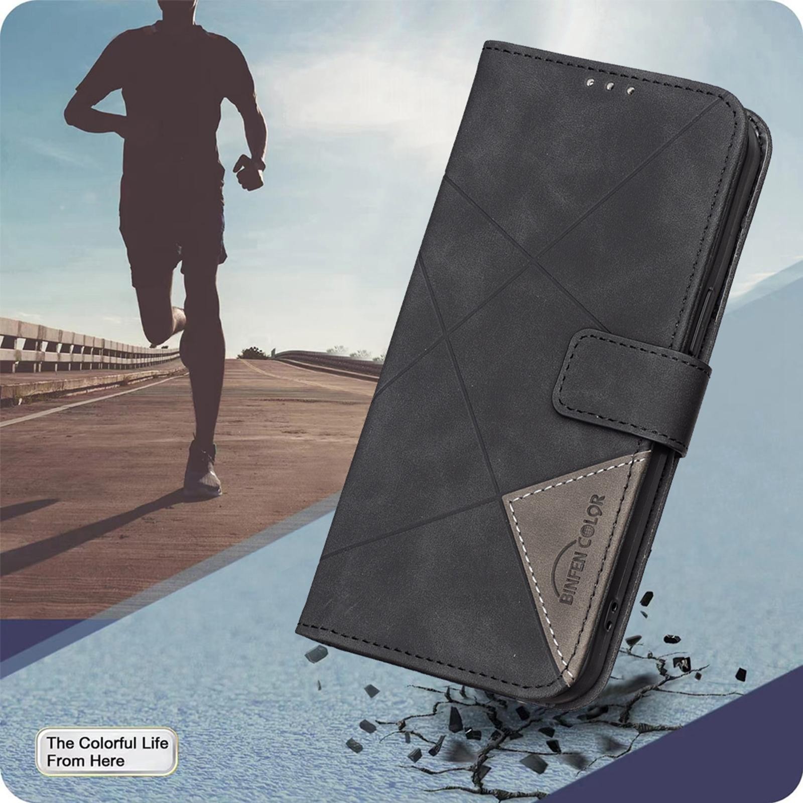 Binfen Xiaomi Redmi Note 15 5G Magnetic Buckle Rhombus Texture Leather Black-Θήκη Βιβλίο