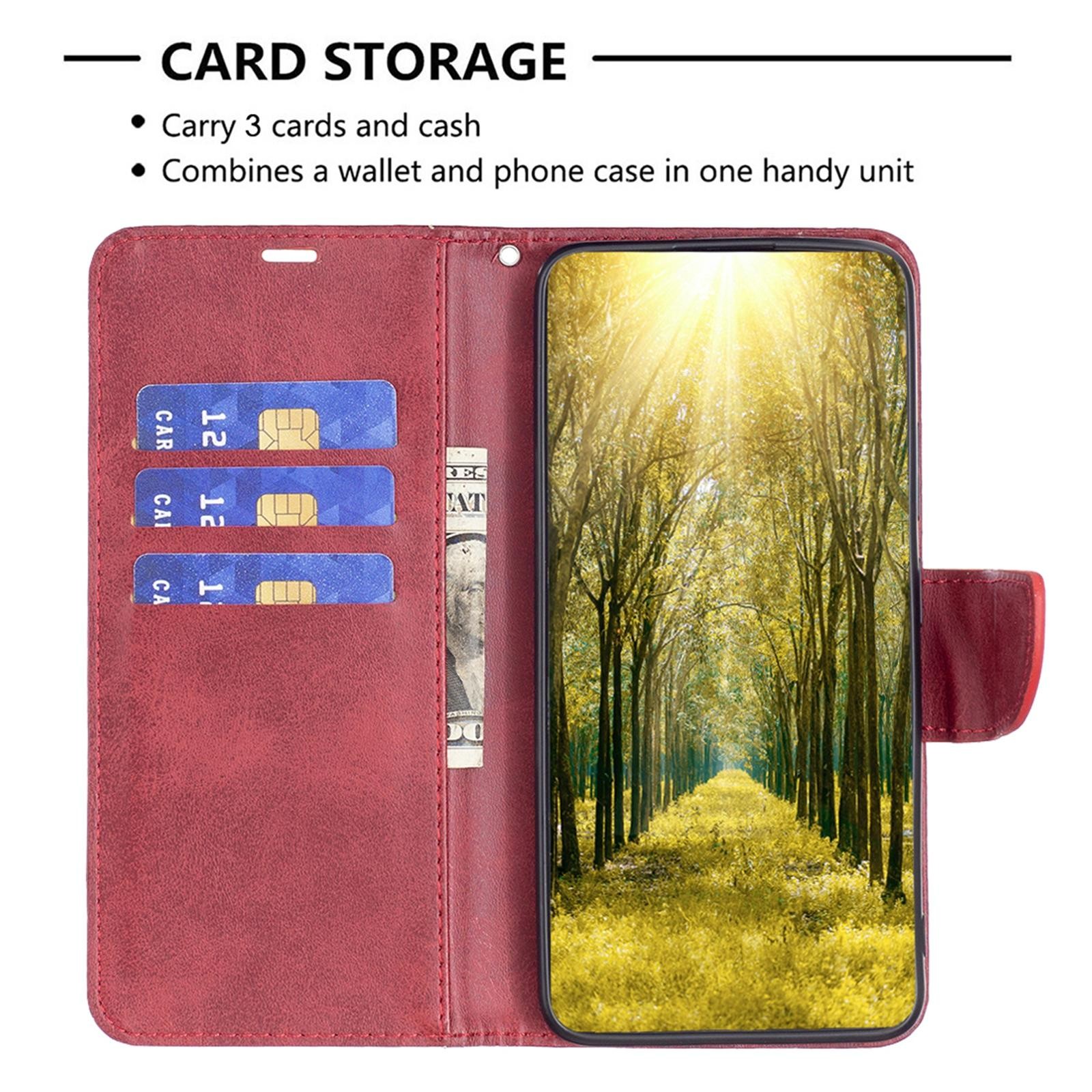 Binfen Xiaomi Redmi Note 15 5G Lambskin Texture Pure Color Flip Leather Red-Θήκη Βιβλίο