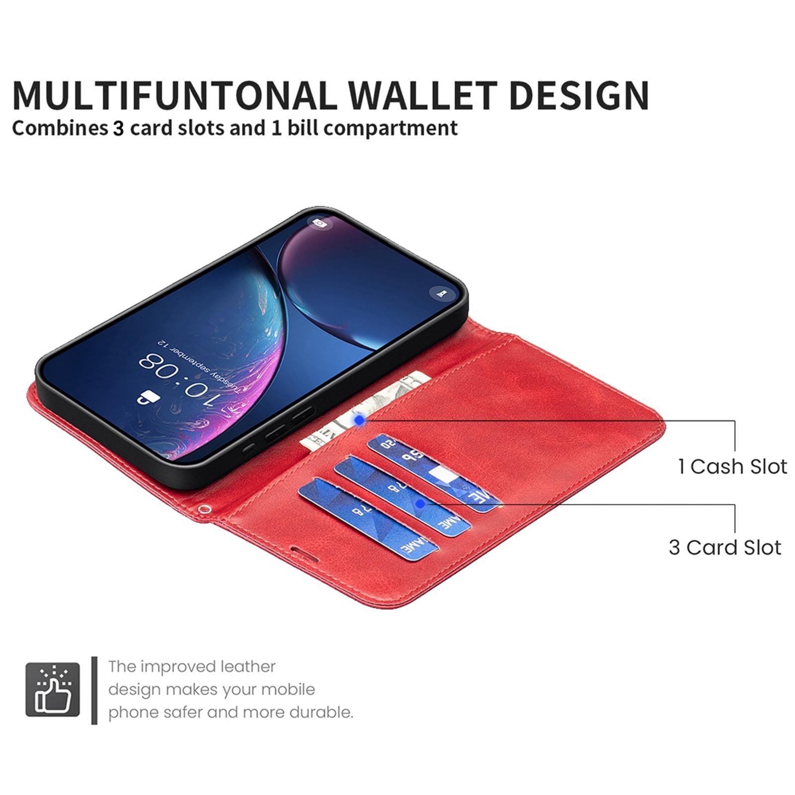 Binfen Xiaomi Redmi Note 15 5G Lambskin Texture Pure Color Flip Leather Red-Θήκη Βιβλίο