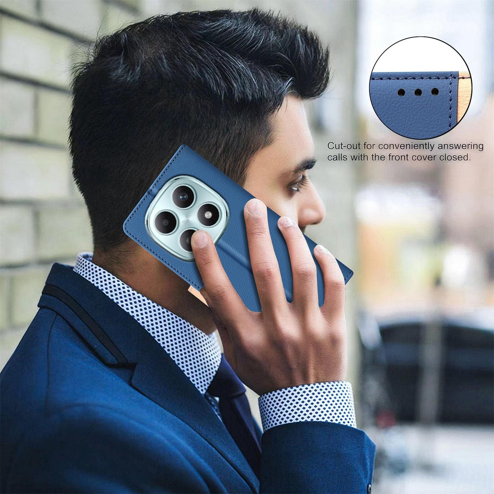 Binfen Xiaomi Redmi Note 15 5G Color Matching RFID Anti-theft Leather Blue-Θήκη Βιβλίο