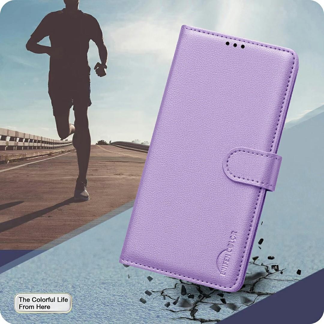 Binfen Xiaomi Redmi Note 15 Pro 4G Litchi Texture RFID Anti-theft Leather Purple-Θήκη Βιβλίο